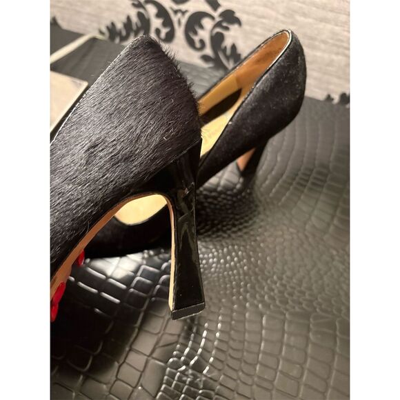 Carolinna Espinosa Black Ponyhair heels Size 6.5 /‎ 37 - Picture 4 of 8
